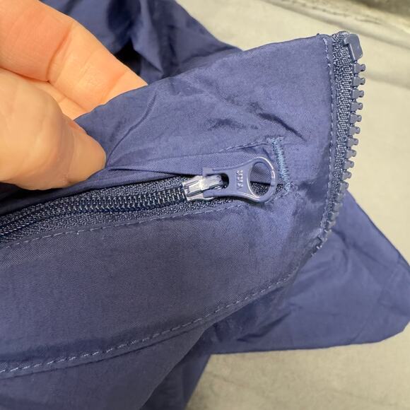 Nike Track Jacket Mens XL Blue Full Zip Windbreaker Nylon Hidden Hood + Pockets - Picture 6 of 10